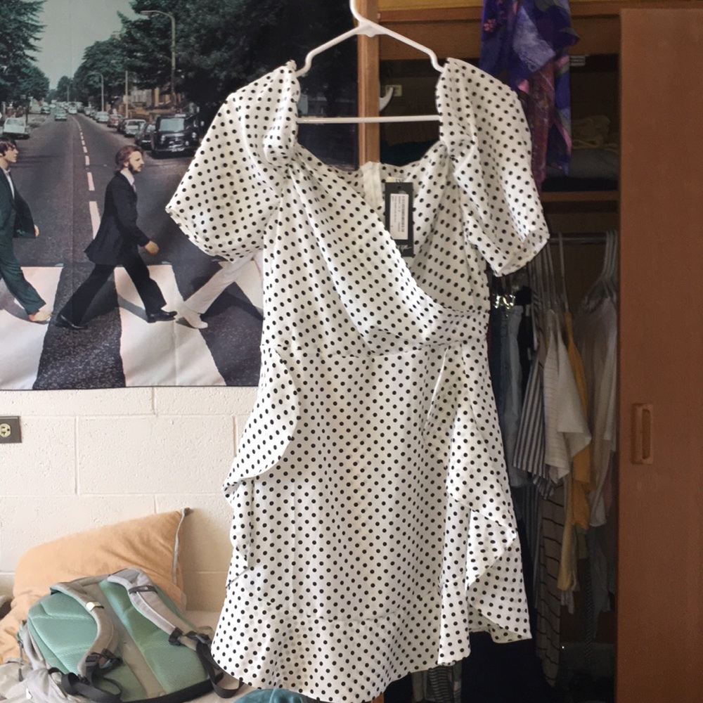 Nasty gal White polka dot dress
